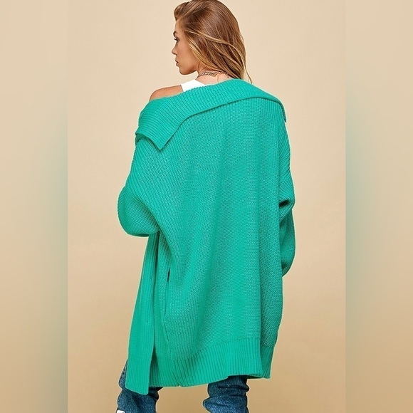 Emerald..Emerald Green Long Cardi - Picture 9 of 9